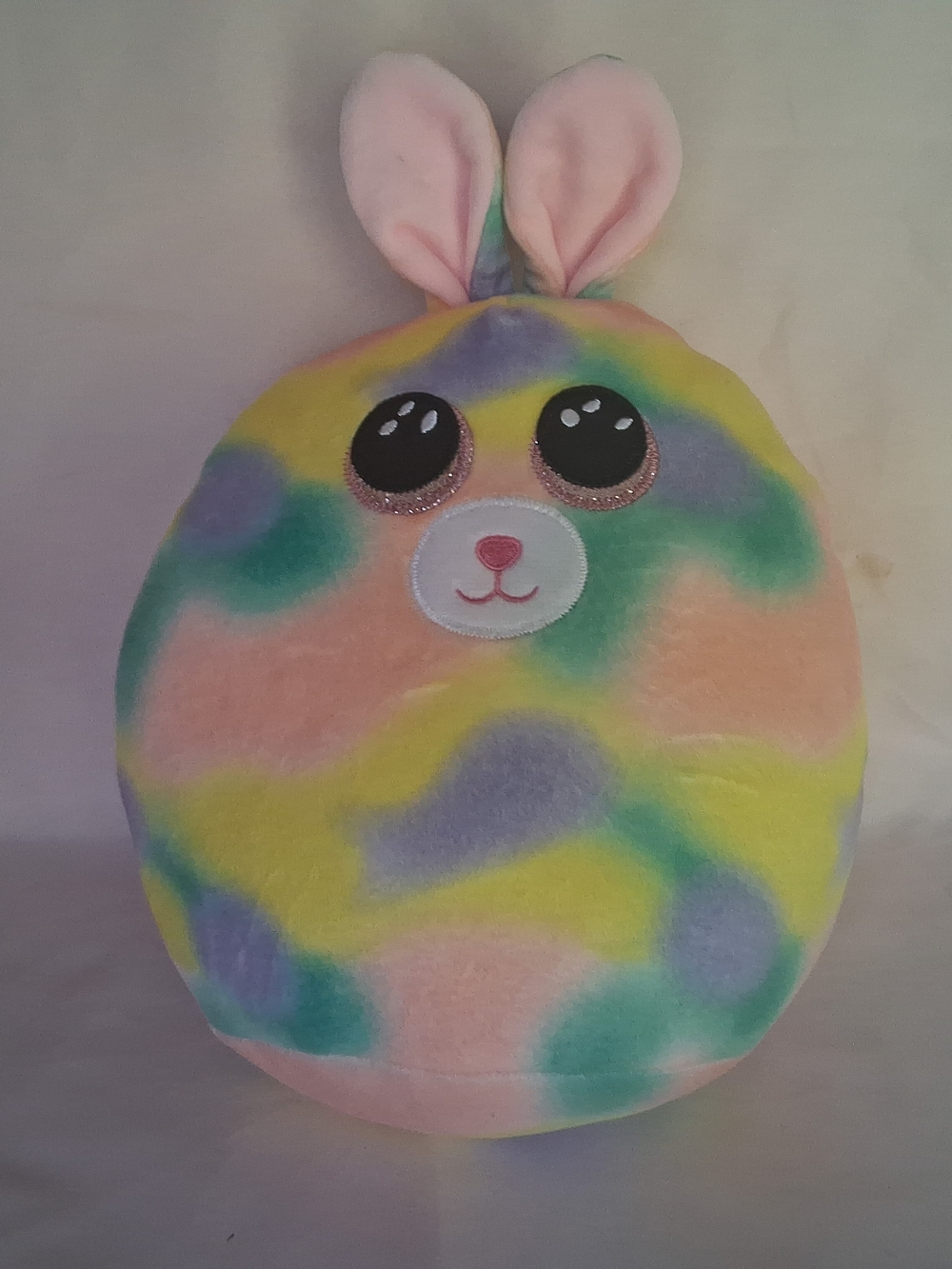 TY Squish-a-boos Flopity Pastel Tie Dye Bunny Rabbit Egg Easter Plush Stuffed